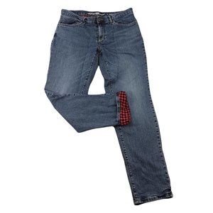 Eddie Bauer Medium Wash Flannel Lined Boyfriend Jeans Size 8
